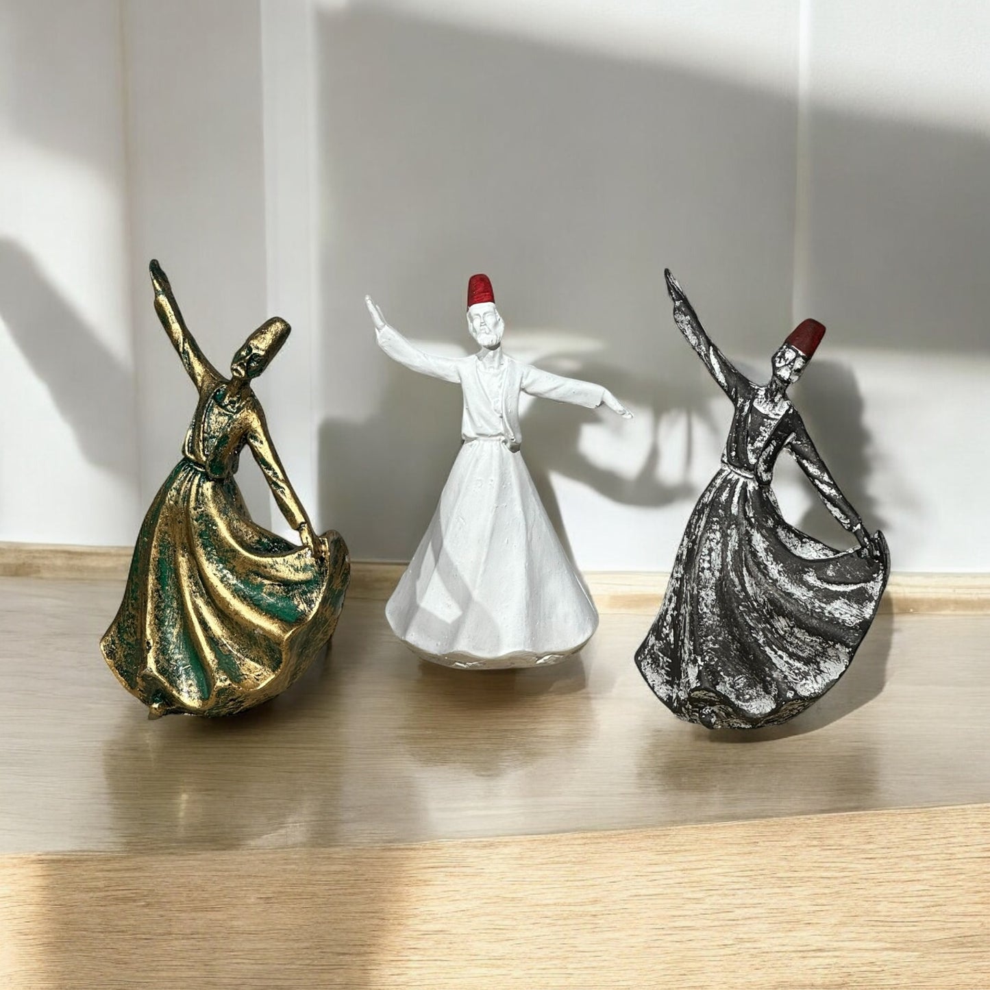 Gold Whirling Dervish Sculpture – Metallic Finish