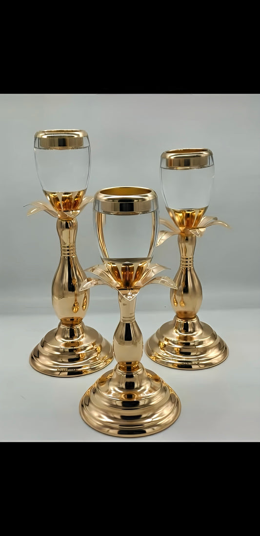 Elegant Gold Candle Holder Set – Perfect for Luxurious Home Décor